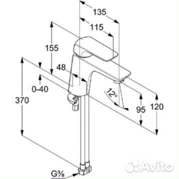 Смеситель для раковины стандартный kludi 410260575