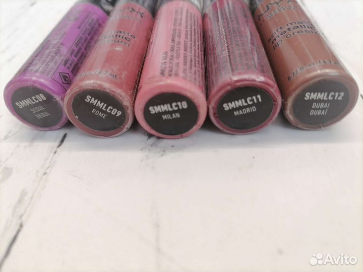 Жидкая помада крем с эф. Металлик NYX тона 8-12