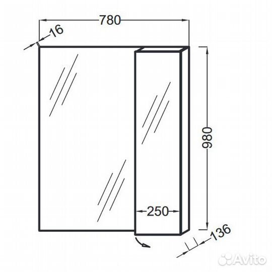 Зеркало 780 мм Jacob Delafon eb1336-nf Хром
