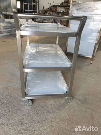 Тележка сервировочная из нержавеющей стали