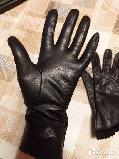 Перчатки женские кожаные