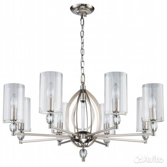 Люстра подвесная металл и стекло модерн