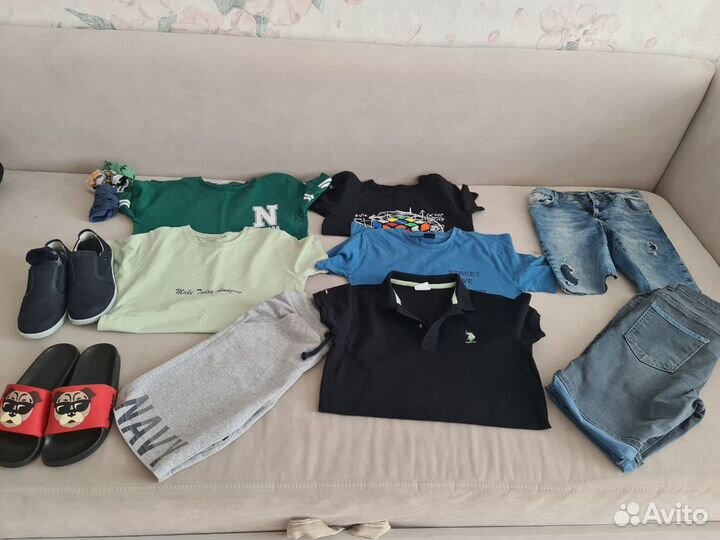 Вещи пакетом на мальчика 140 рост+обувь