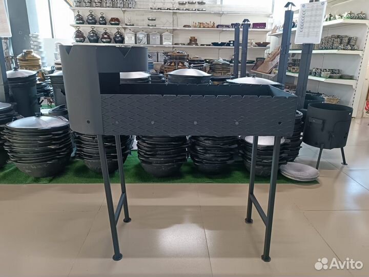 Мангал с печью под казан, сталь 3 мм