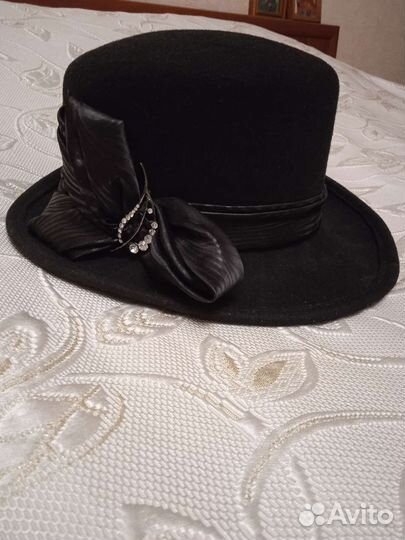 Шляпа фетровая женская черная