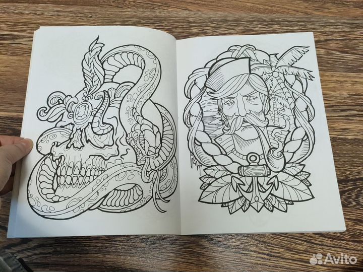 Креативная книга-раскраска тату дизайн