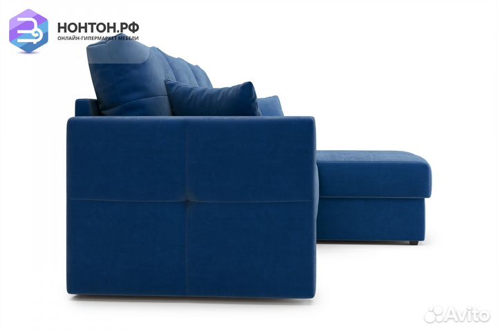 Диван угловой дельфин Вита темно-синий