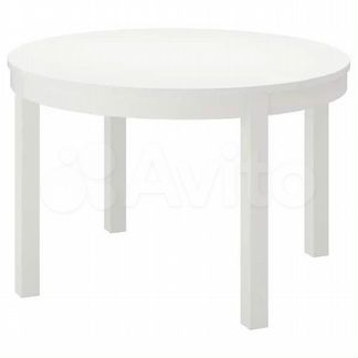 Раздвижной стол IKEA bjursta Стол круглый Белый