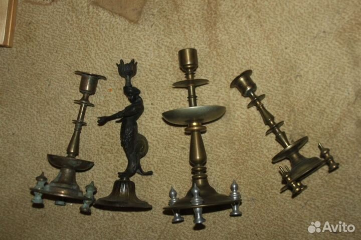 Подсвечники старинные бронза ретро
