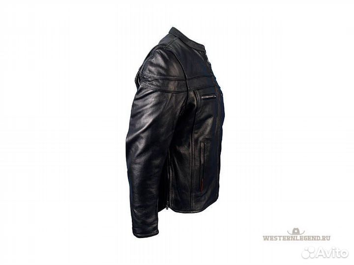 Кожаная мотокуртка Leather Jacket Double Piping