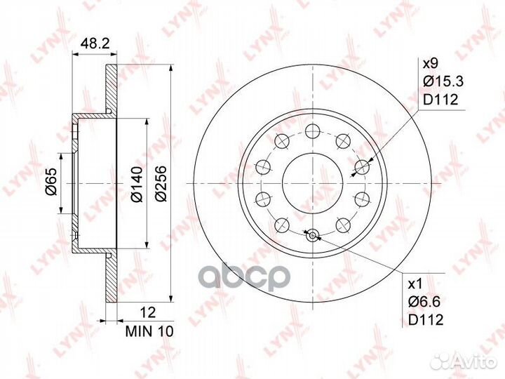 Диск тормозной зад BN1193 lynxauto