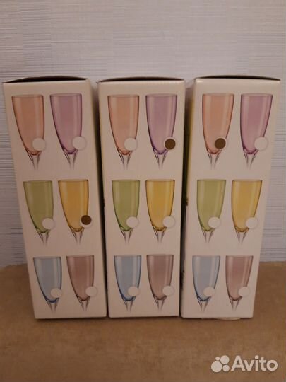 Бокалы для шампанского 6 шт Богемское стекло