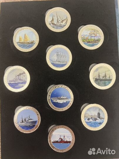 Набор монет Испании с изображением кораблей