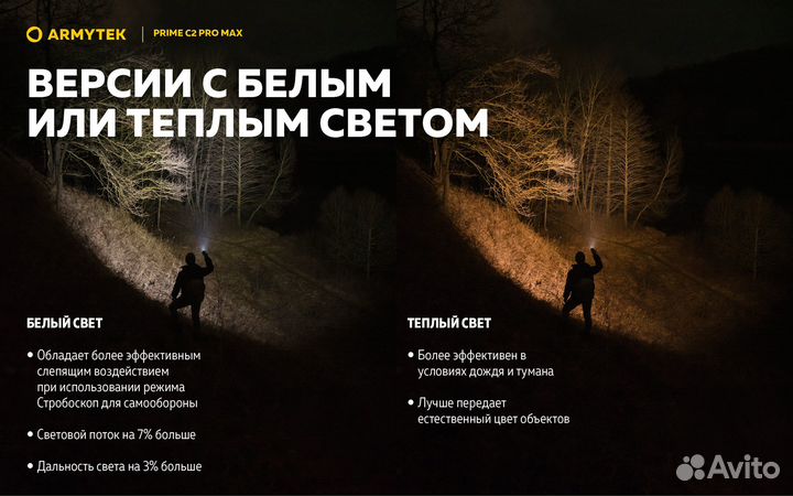 Фонарь Armytek Prime C2 Pro Max Тепл f08601w 3720л