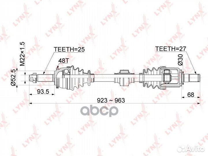 Привод в сборе перед прав CD1065A lynxauto