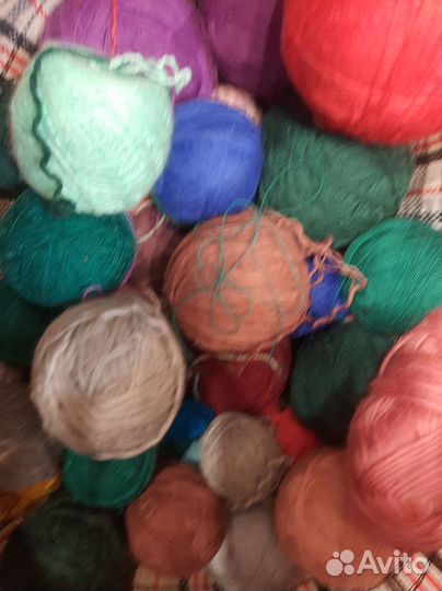 Пряжа нитки хлопок, шерсть