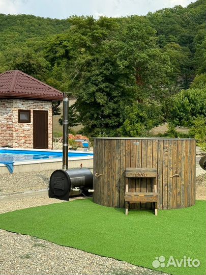 Банный чан на дровах, купель