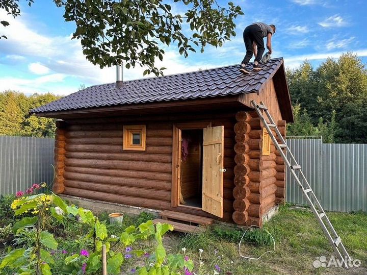 Баня из бревна под ключ (Ручная рубка,брус)