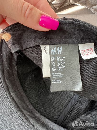 Кепка бейсболка детская hm marvel