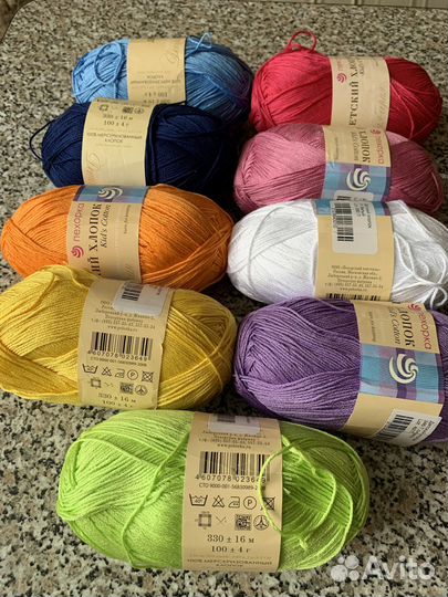 Пряжа нитки для вязания хлопок