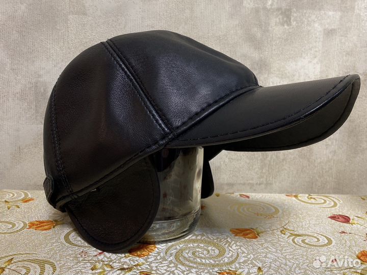 Кепка мужская кожаная