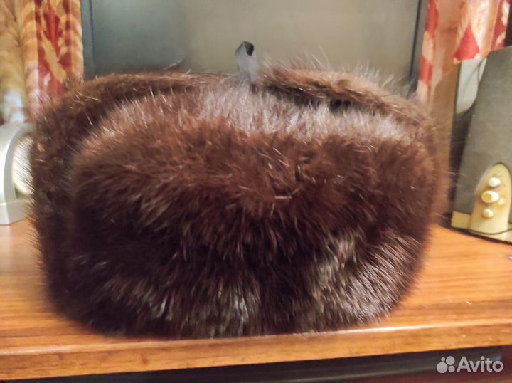 Мужская меховая зимняя шапка ондатра 59 размер