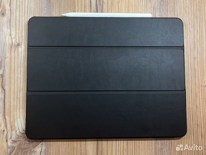 Магнитный черный кожаный чехол для iPad Pro 12.9