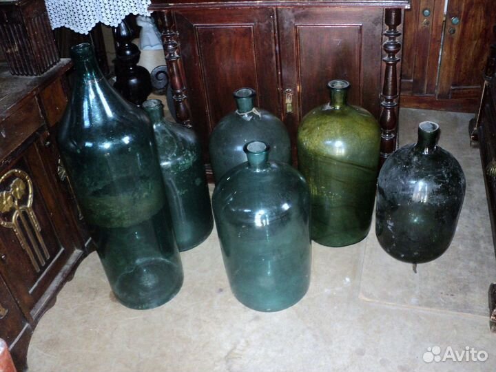 19век бутыли цветное стекло