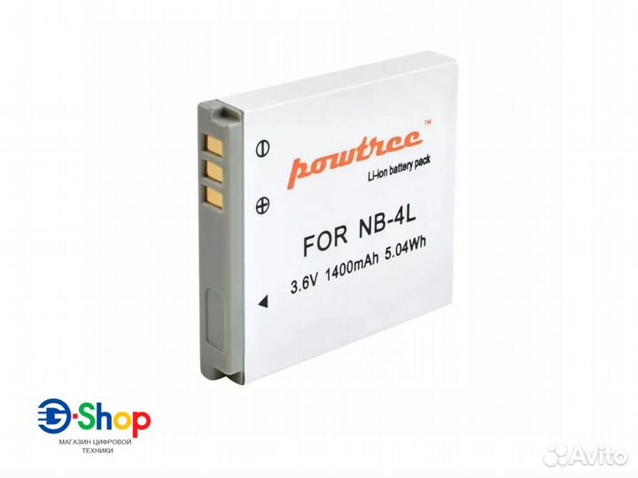 Аккумулятор Powtree для Canon NB-4L 1400mAh