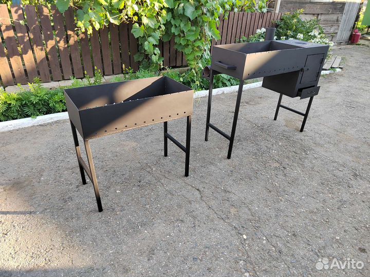Мангал с печью для казана