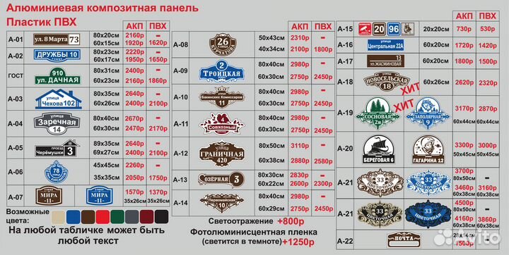 Aдресные таблички