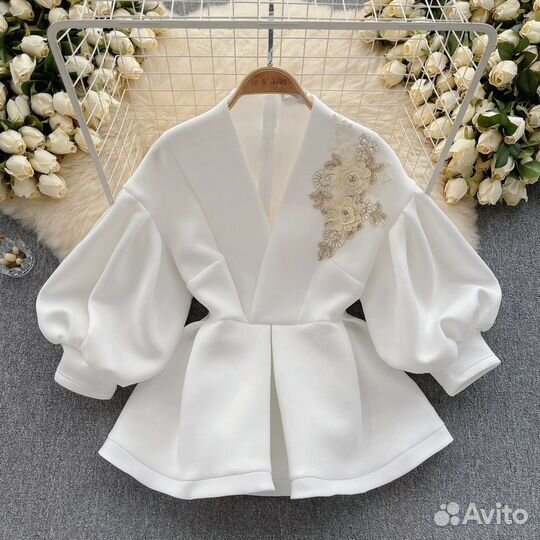 Блузка свадебная торжественная белая