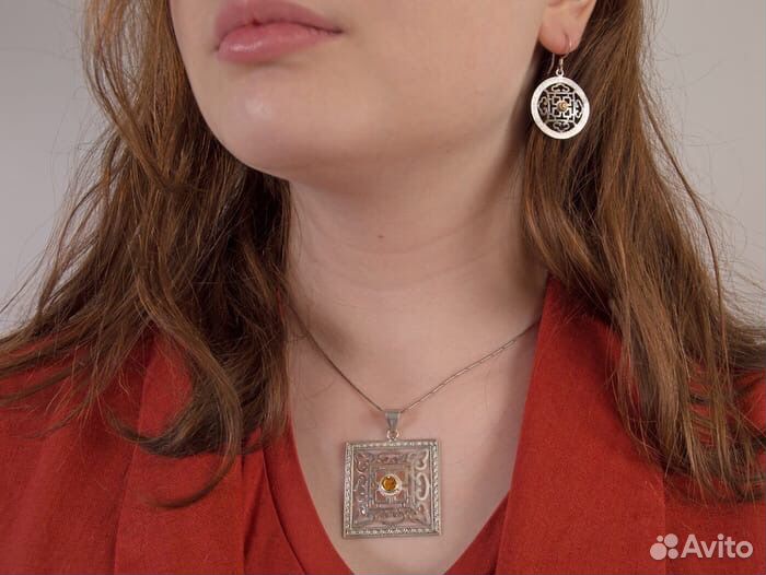 Серьги с цитрином