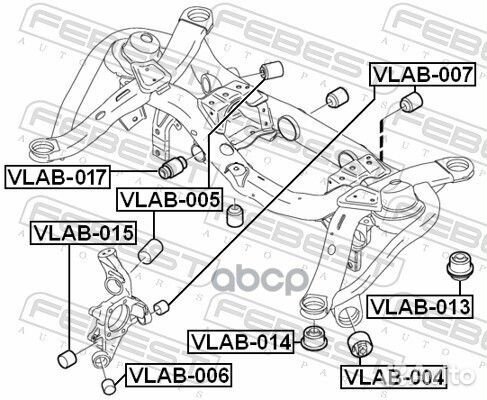 Сайленблок задней балки vlab013 Febest