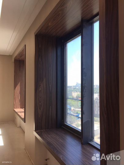 Подоконник и откосы из дерева