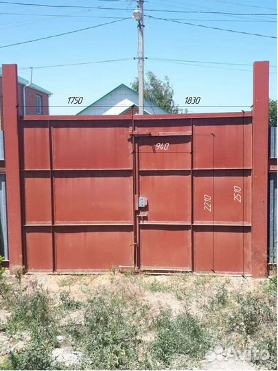 Ворота металлические с калиткой бу