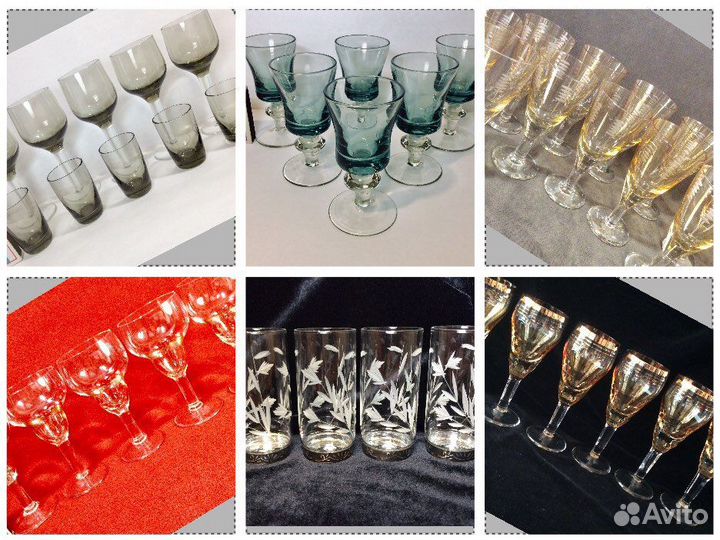 Рюмки СССР. Цветное стекло. Винтаж