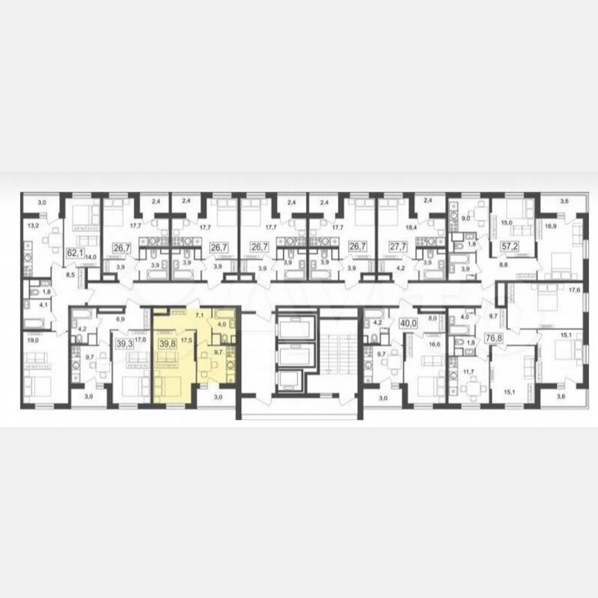1-к. квартира, 39 м², 21/25 эт.