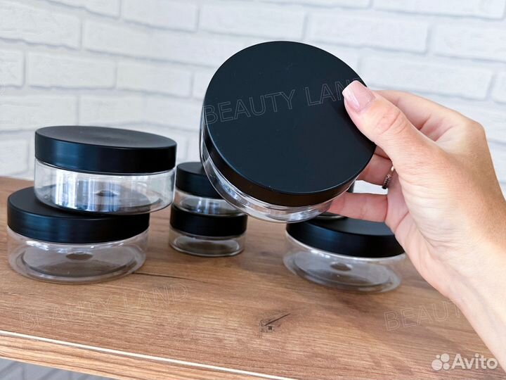 Пэт банка 50мл, 150мл с чёрной крышкой