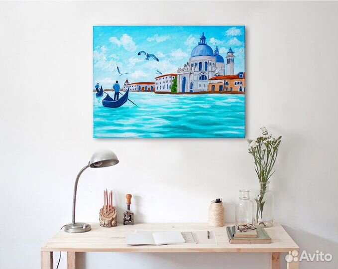 Картина оригинал Венеция чайки итальянский пейзаж