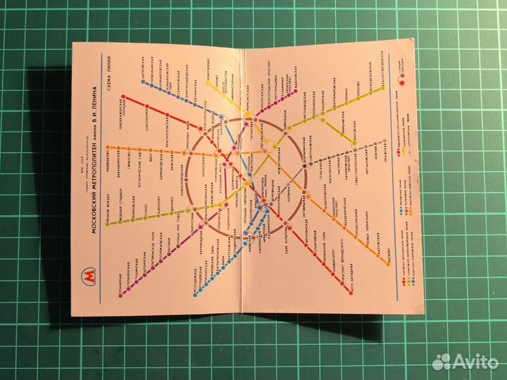 Схема московского метро, ретро, СССР, 1986