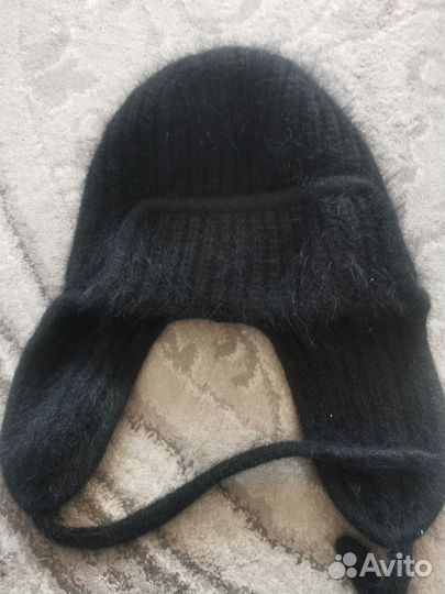 Шапка ушанка женская вязаная