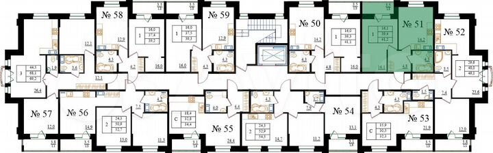 1-к. квартира, 41,2 м², 6/8 эт.