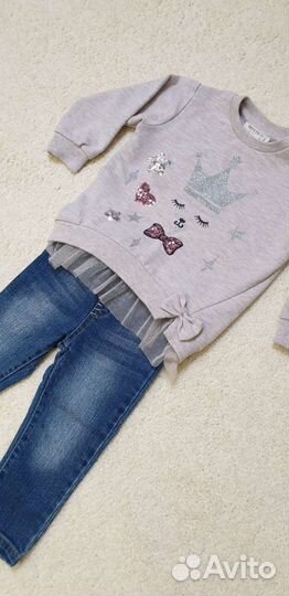 Толстовка и джинсы для девочки