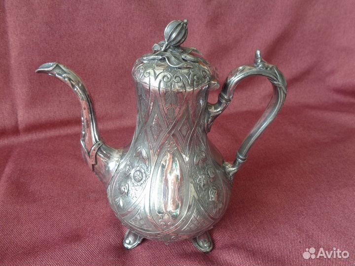 Кувшин Кофейник Молочник Посеребренное Англия