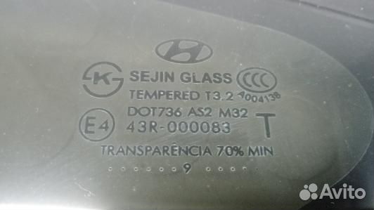 Стекло кузова боковое заднее левое hyundai IX35 1 (92Z15JG01)