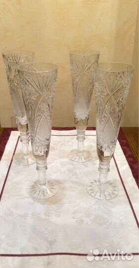 Хрустальные фужеры для шампанского 