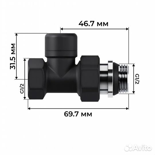 Набор термостатический прямой Royal Thermo Design