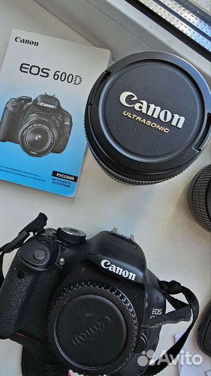 Зеркальный фотоаппарат canon 600d с 2 объективами