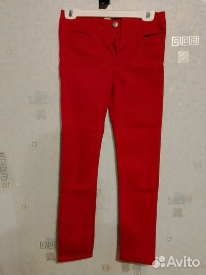 Джинсы красные HM размер 152 (11-12лет)